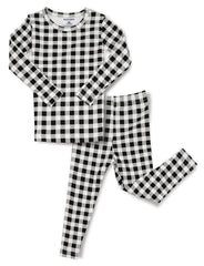 AVAUMA Xmas Long Pajama Check White/Bk Christma Pattern