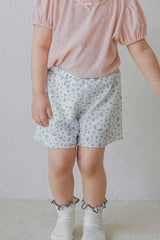 Avauma baby shorts blue floral lightweight cotton toddler summer outfit