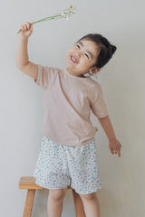 Avauma toddler shorts blue floral breathable cotton summer outfit kids wear