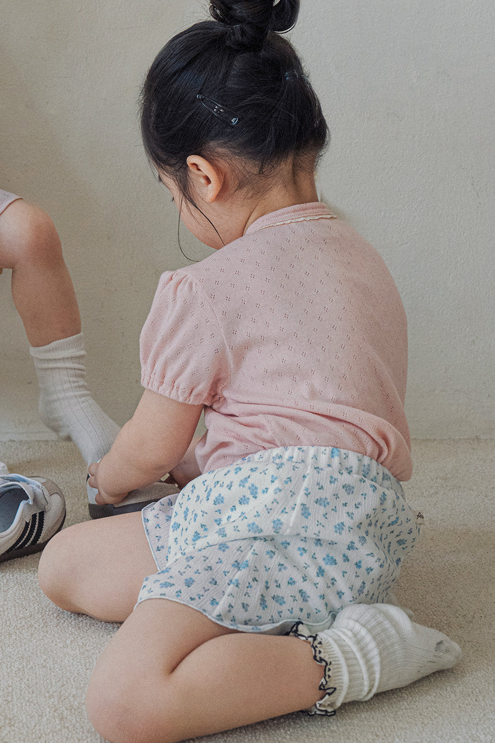 Avauma baby shorts blue floral elastic waist soft cotton toddler summer wear
