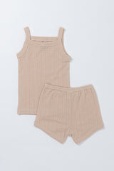 Avauma Eylet Tank Set - Beige