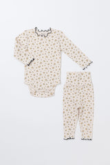 Fluid Blossom Bodysuit & Pants Set - Honey Flower