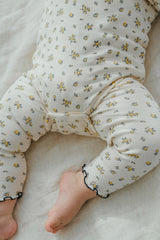 Fluid Blossom Bodysuit & Pants Set - Honey Flower