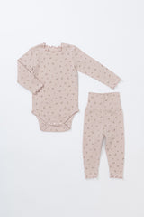 Fluid Blossom Bodysuit & Pants Set- Strawberry Milk