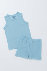 Ice Cream Mesh Tank Set - Soft Blue