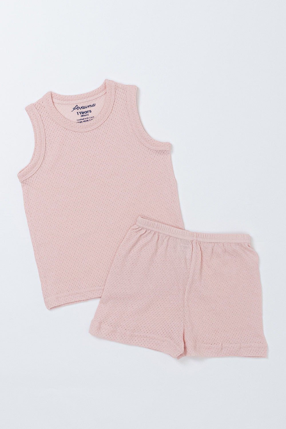 Ice Cream Mesh Tank Set - Soft Pink