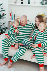 Holiday Long Sleeve Pajama Set Mom - Jolly Stripe Green