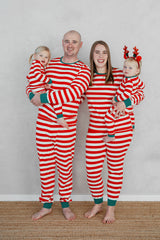 Holiday Long Sleeve Pajama Set Mom - Jolly Stripe Red