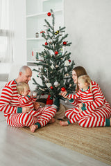 Holiday Long Sleeve Pajama Set Mom - Jolly Stripe Red