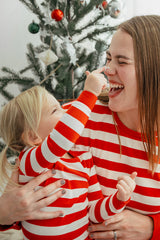 Holiday Long Sleeve Pajama Set - Red Stripe Redcuff