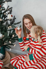 Holiday Long Sleeve Pajama Set Mom - Jolly Stripe Red