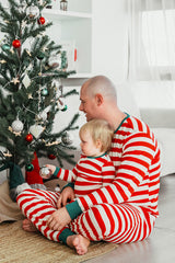 Holiday Long Sleeve Pajama Set Dad - Jolly Stripe Red