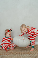 Holiday Long Sleeve Pajama Set - Jolly Stripe Greencuff