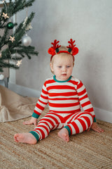 Holiday Long Sleeve Pajama Set - Jolly Stripe Greencuff