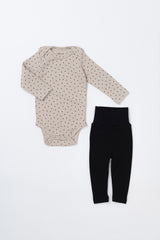 Lovely Duet Bodysuit & Pants Set - Miniheart Paleblack