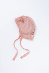 Honey Bear Pompom Hat - Blush Velvet