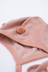 Honey Bear Pompom Hat - Blush Velvet