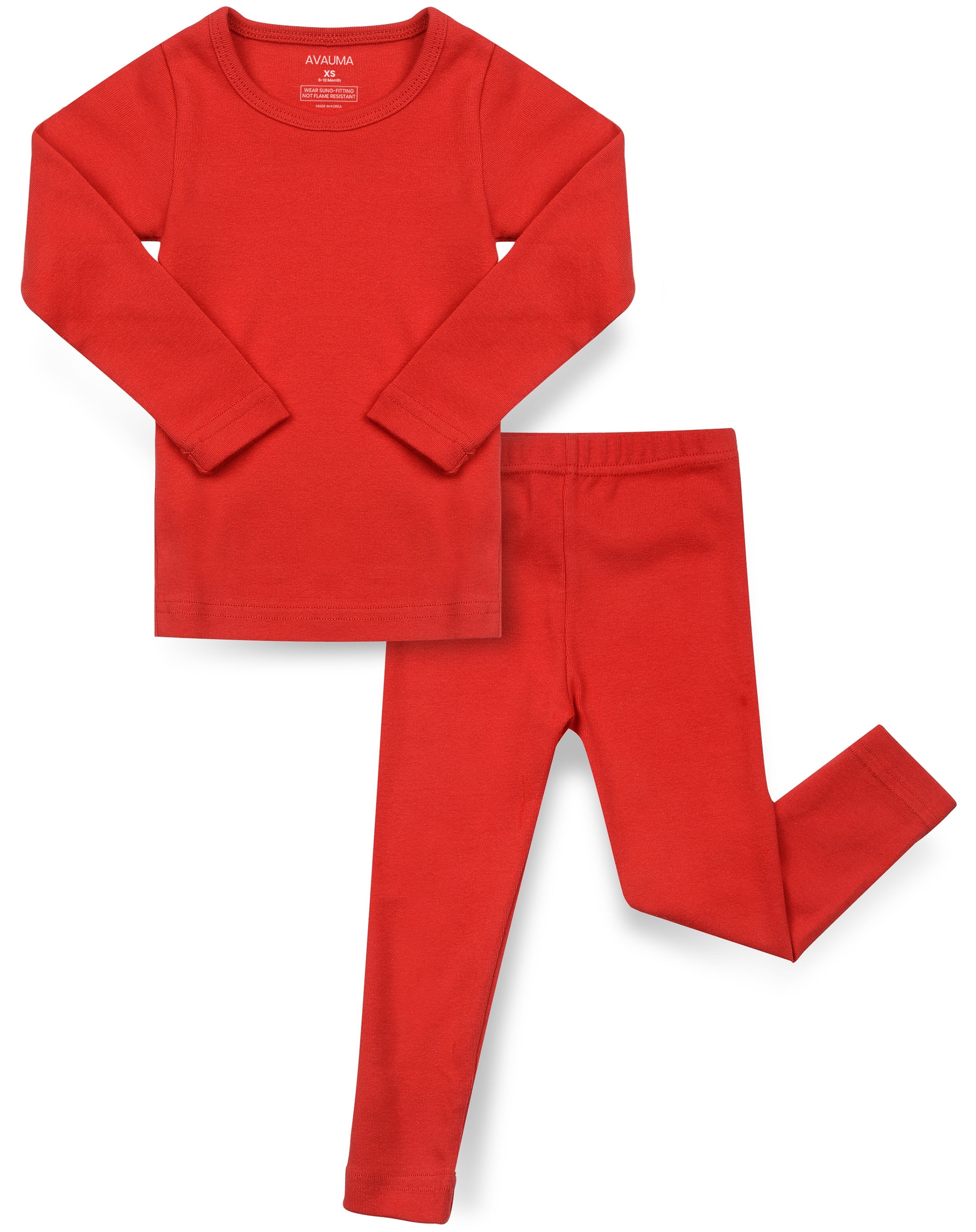 Pure Solid Red Long Sleeve Set - Babied & Kids Clothes - AVAUMA – Avauma US