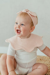 Rolling Soft Blossom Bib - Mini Dot Pink