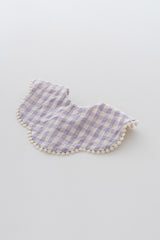 Creamy Gingham Bib - Soft Violet