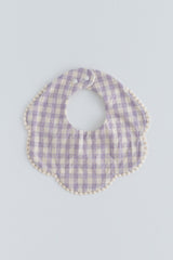 Creamy Gingham Bib - Soft Violet