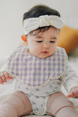 Creamy Gingham Bib - Soft Violet