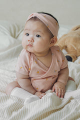 Avauma baby bodysuit outfit pink banana print short sleeve breathable newborn wear