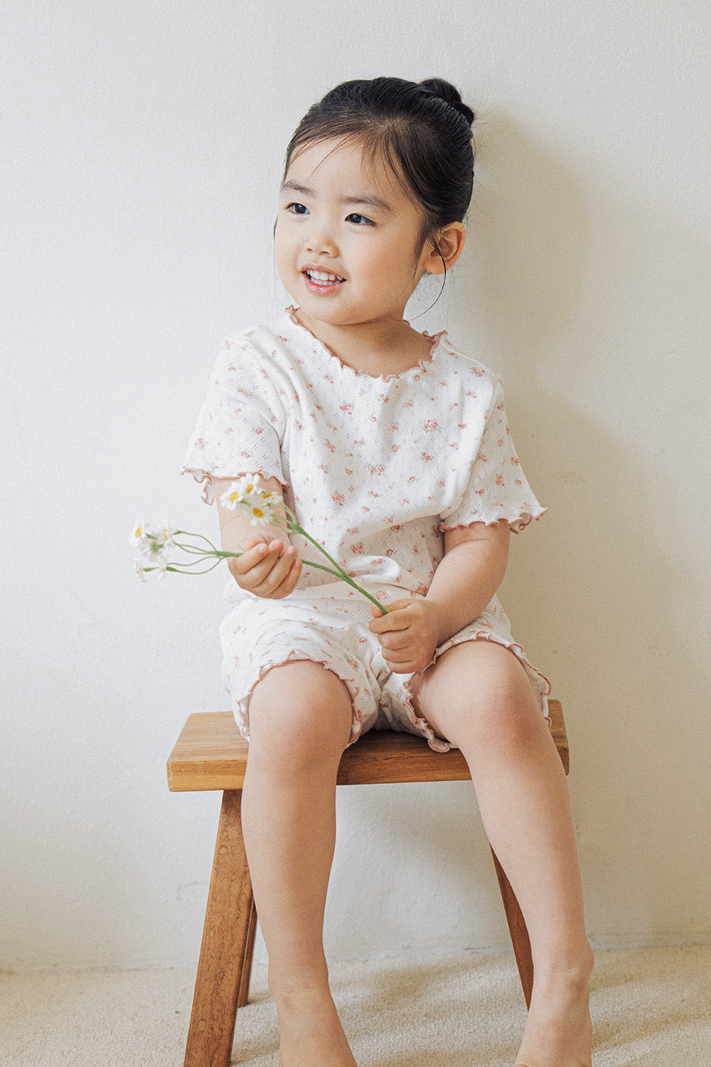 Avauma baby wearing pajama set dreamy flower short sleeve setup rosy cream breathable summer baby outfit