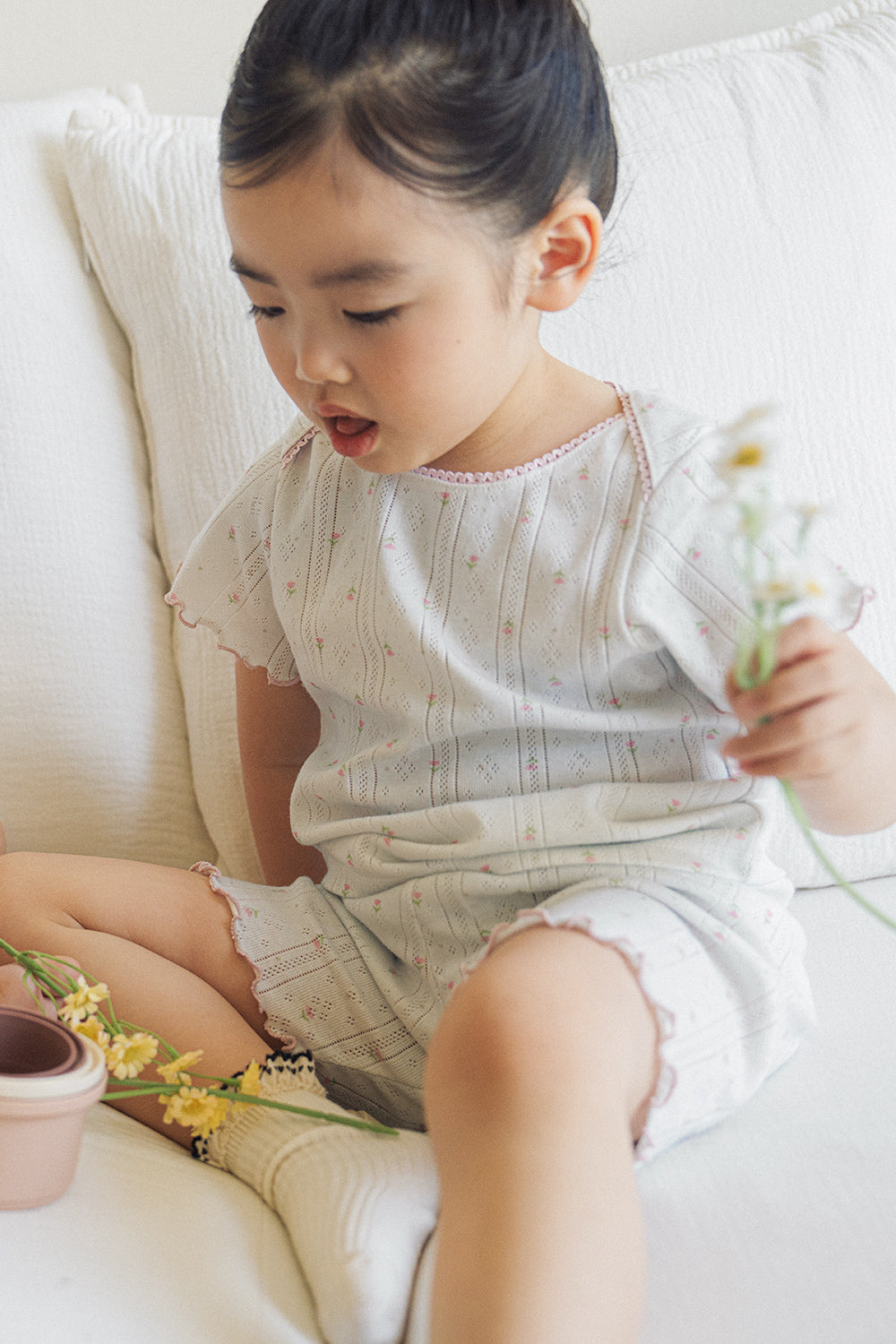 Avauma toddler floral short sleeve tee soft cotton detail top
