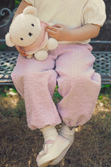 Avauma baby powder pink crinkle pants toddler outfit soft breathable summer pants