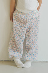 Avauma baby floral crinkle pants detail soft elastic waist lightweight summer pants