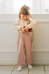 avauma baby jogger pants in soft pink, toddler comfortable daily outfit
