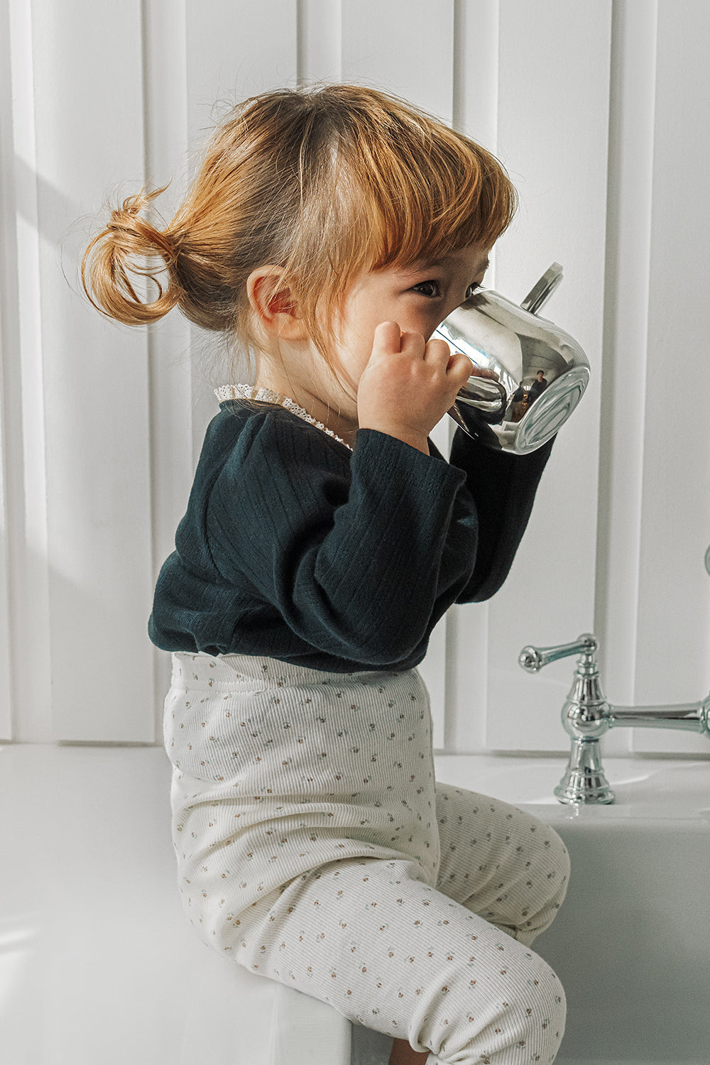 Avauma baby girl ribbed long sleeve t shirt detail