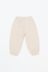 avauma baby patterned pants with orange camel print, elastic waist toddler pants in soft cream base