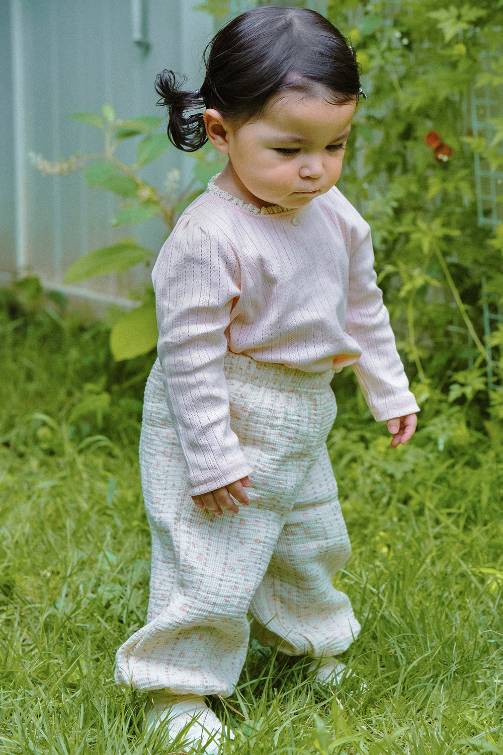 avauma baby everyday pants featuring orange camel pattern, elastic waist toddler pants for daily movement