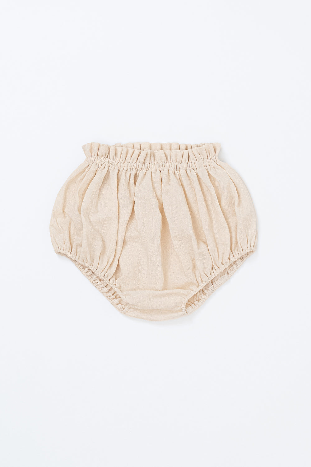 Avauma Berry Puff Bloomer in Soft Ivory, featuring gathered cotton fabric with elastic waist and leg openings