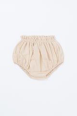 Avauma Berry Puff Bloomer in Soft Ivory, featuring gathered cotton fabric with elastic waist and leg openings