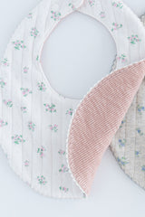 Picot Flower Bib - Blossom Pink