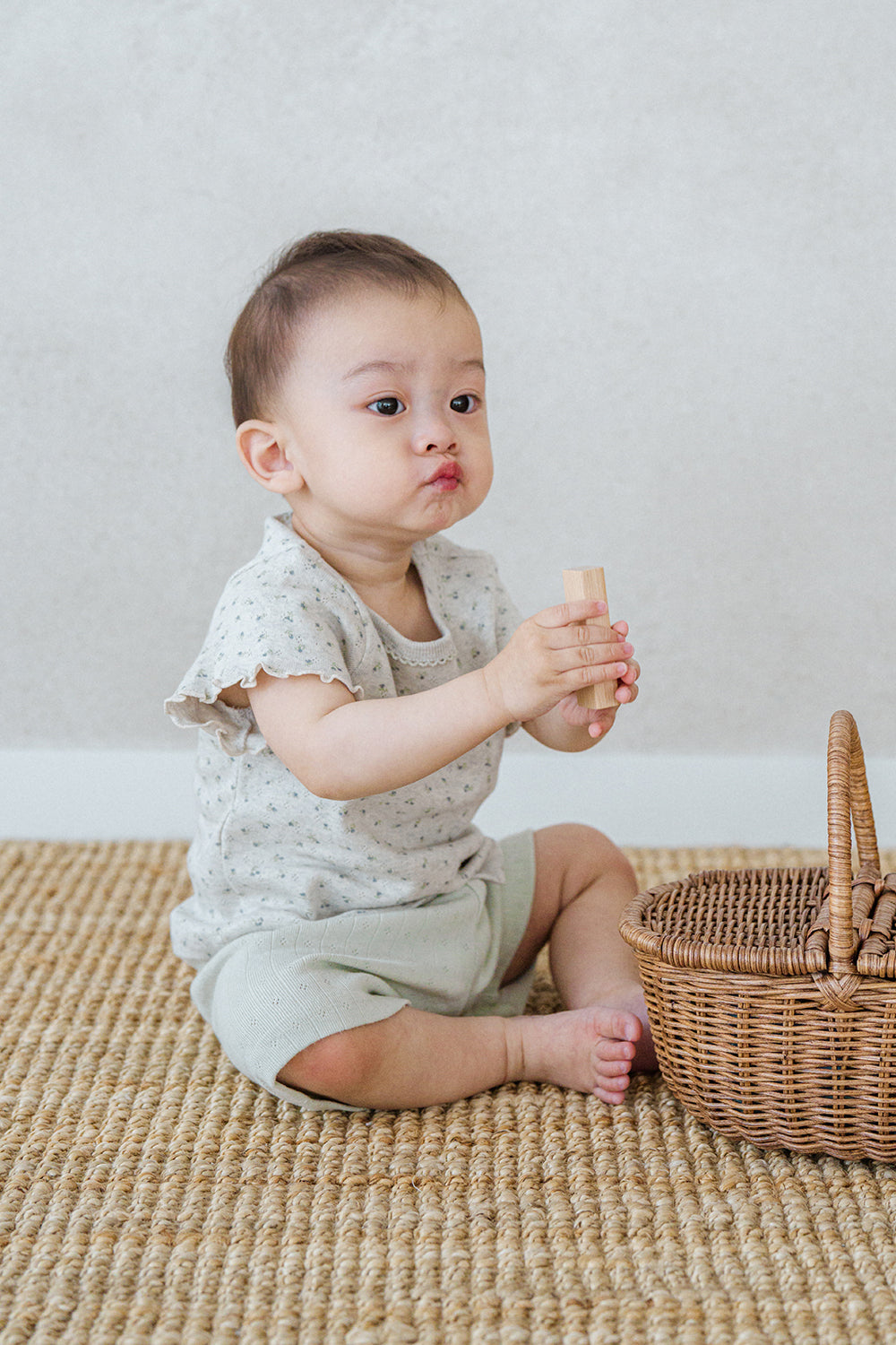 avauma breeze garden baby setup mint cloud summer outfit with lace bonnet, organic cotton baby clothes