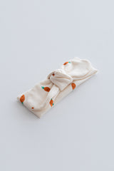 Smile Ribbon Headband -Carrot Ivory