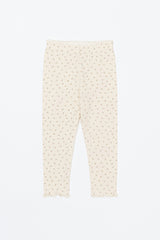 Avauma Baby Girls Sageflower Print Leggings - Soft Floral Pattern Toddler Ribbed Bottoms