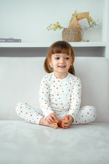 Mini Fleur Long Sleeve Set - Floral Africot