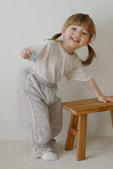 Avauma toddler girl outfit white oat cotton set neutral kids outfit soft minimal everyday look