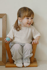 Avauma kids outfit white oat cotton set sitting toddler outfit cozy soft neutral style