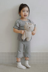 Avauma toddler girl ribbed pajama set soft ash gray outfit
