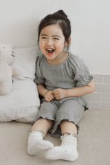 Avauma toddler ribbed pajama set soft ash gray cozy indoor outfit
