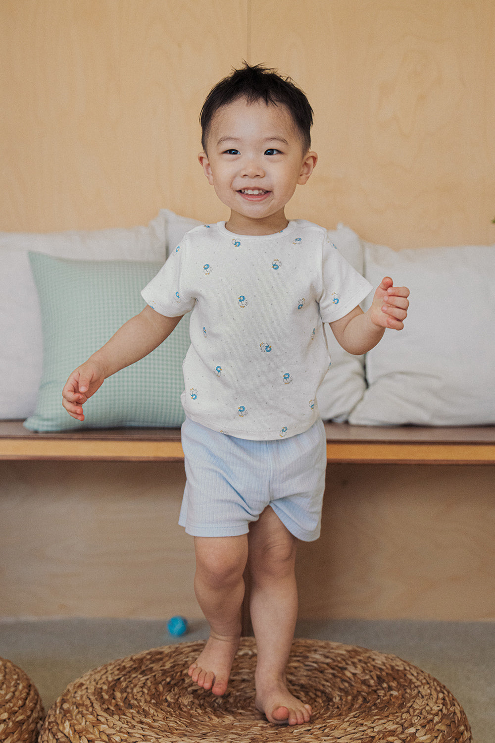 Avauma toddler boy duck print pajama set milk mint summer outfit
