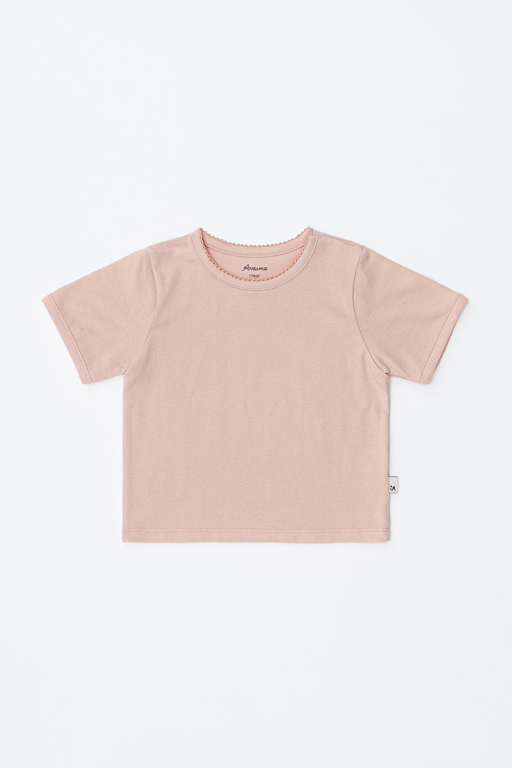 Avauma baby short sleeve tee peach beige soft cotton baby t-shirt neutral baby clothes