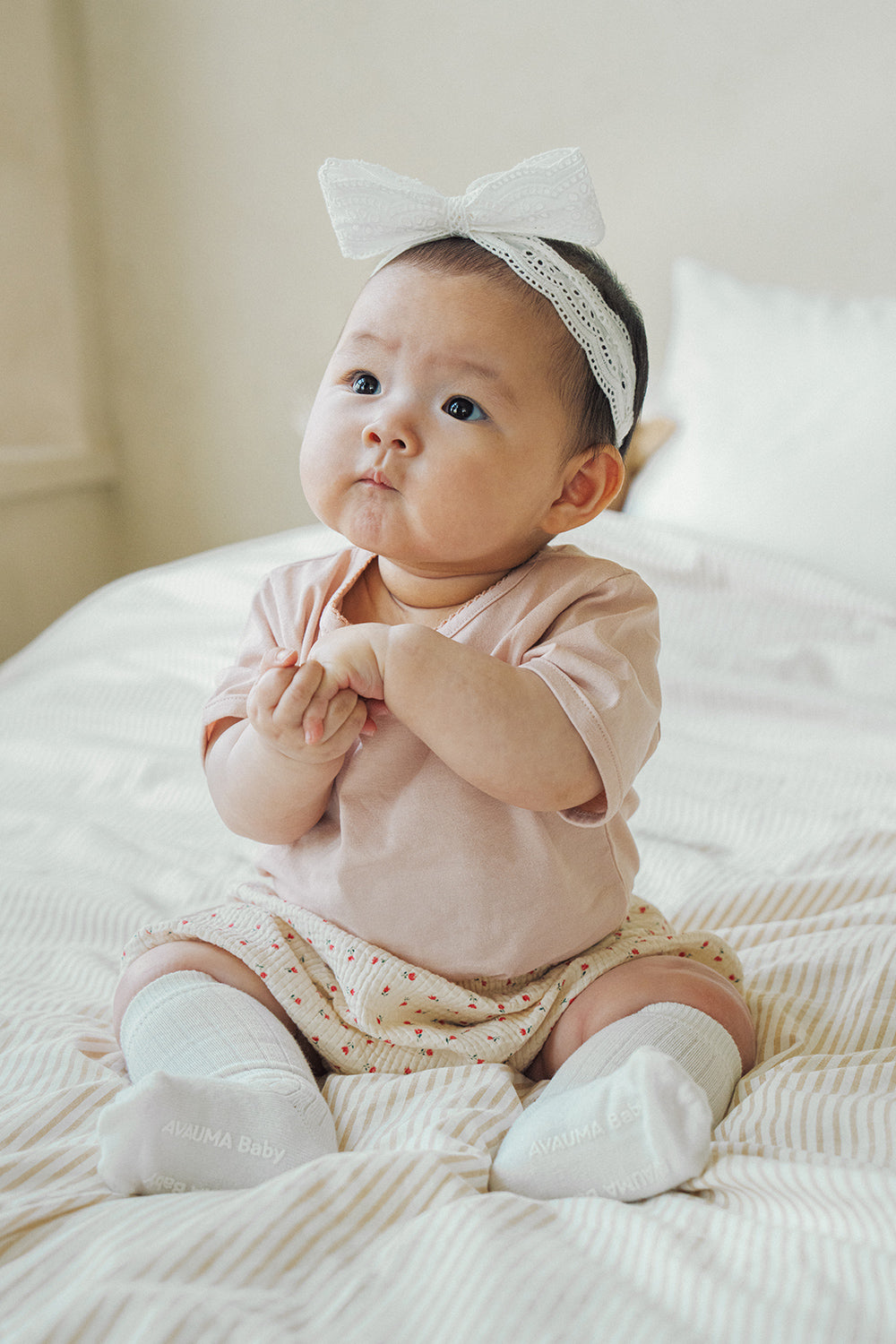 Avauma baby outfit soft beige baby clothes cozy babywear breathable cotton outfit