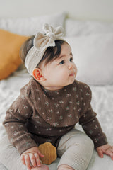 Picot Flower Bib - Maple Mocca